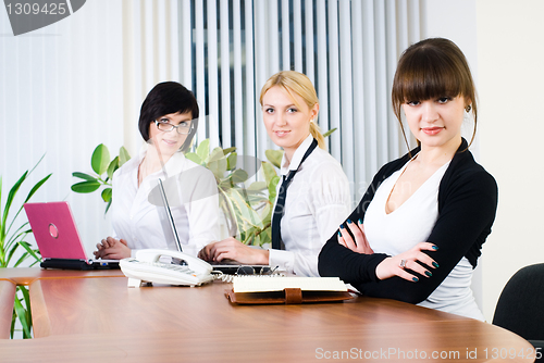 Image of Office working of young business ladies