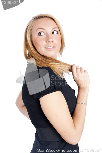 Image of portrait of a beautiful blonde woman