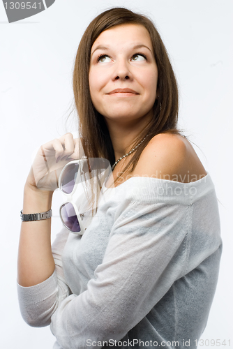 Image of Beautiful brown-haired woman