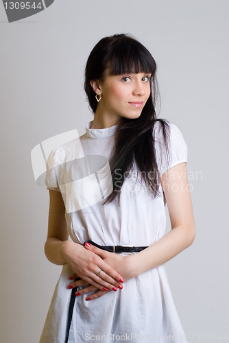 Image of Beautiful girl in white