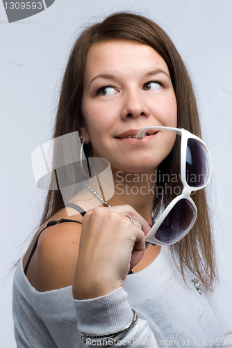 Image of Beautiful brown-haired woman