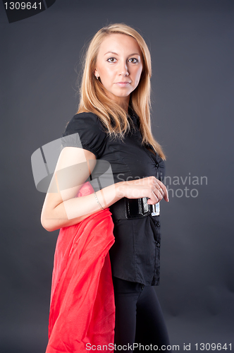 Image of Pretty girl in black
