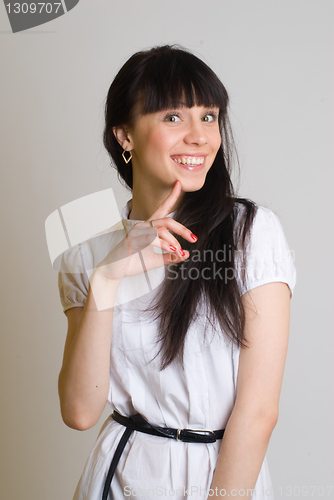 Image of Beautiful girl in white