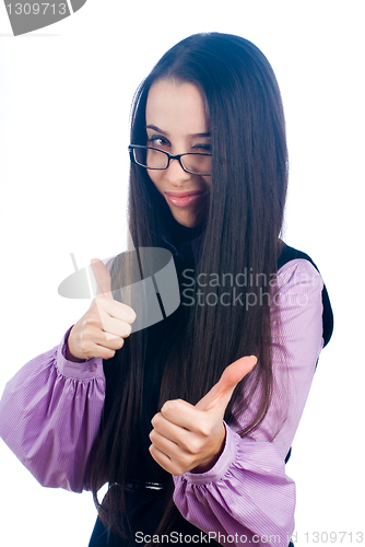 Image of Girl showing thumb up gesture