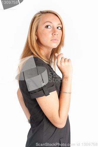 Image of portrait of a beautiful blonde woman