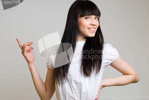 Image of Beautiful girl in white