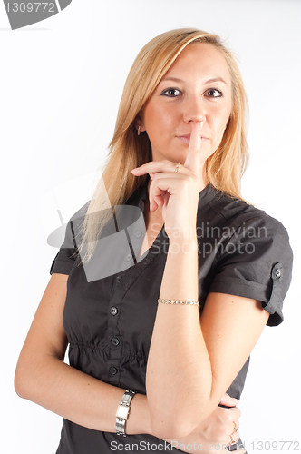 Image of portrait of a beautiful blonde woman