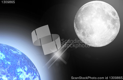 Image of earth and moon
