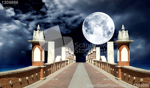 Image of The full moon over water