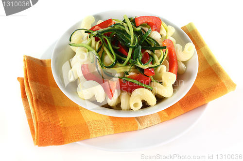 Image of Pasta with red pepper zucchini vegetable