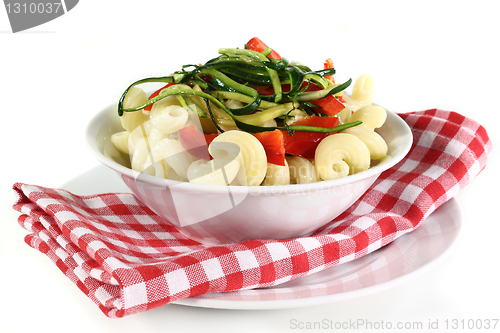 Image of Pasta with red pepper zucchini vegetable