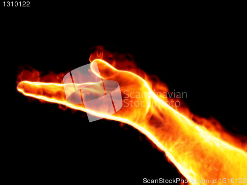 Image of male palm on fire