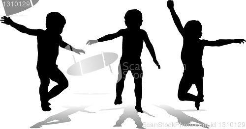 Image of Three jumping children