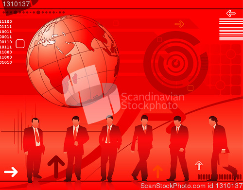 Image of Abstract Background with Business Silhouettes
