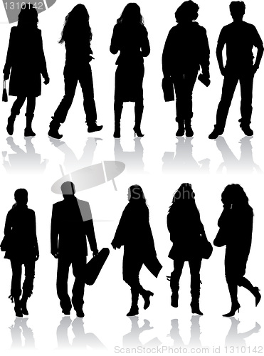 Image of Vector silhouettes man and women