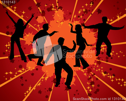 Image of Dancing silhouettes, vector