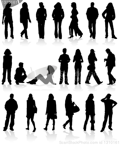 Image of Set silhouettes man and women