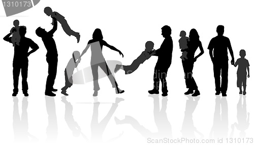 Image of Silhouette Happy Family