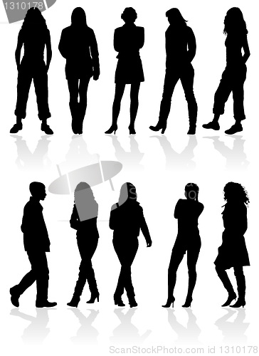 Image of Silhouettes man and women