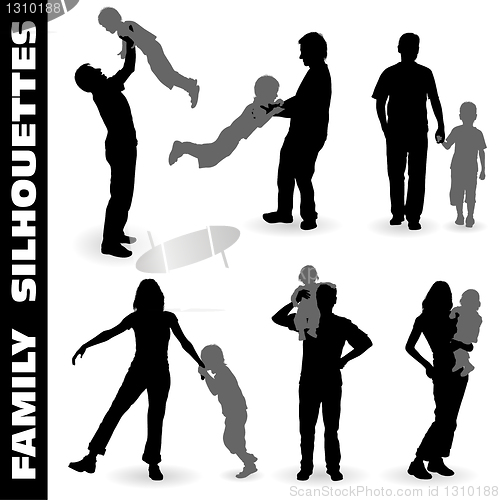 Image of Silhouette Happy Family