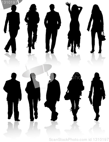 Image of Vector silhouettes man and women