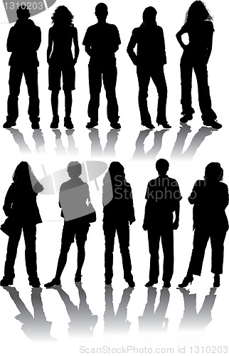 Image of Vector silhouettes man and women