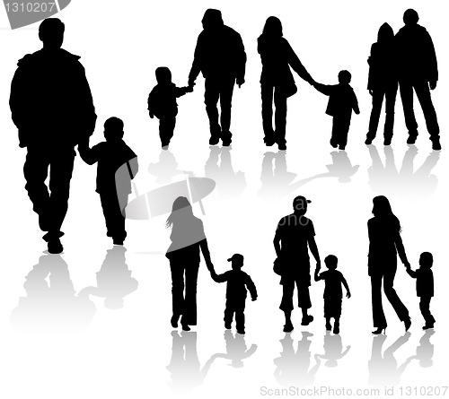 Image of Silhouettes of parents with children