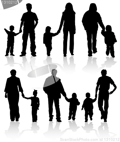 Image of Silhouettes of parents with children