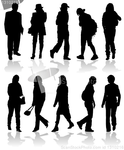 Image of Vector silhouettes man and women