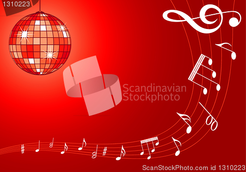 Image of Music background with discoball