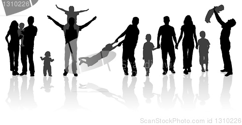 Image of Silhouette Happy Family
