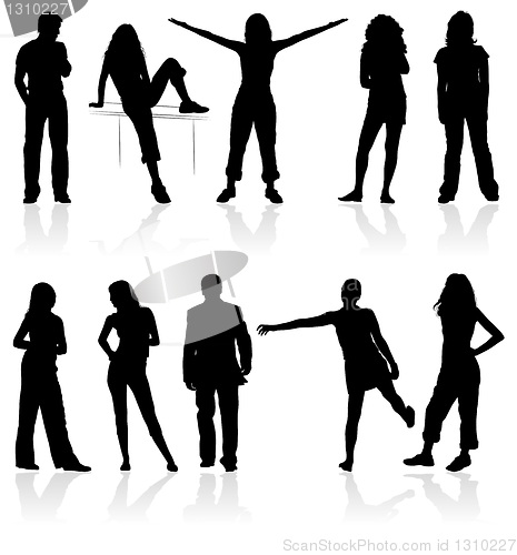 Image of Silhouettes man and women