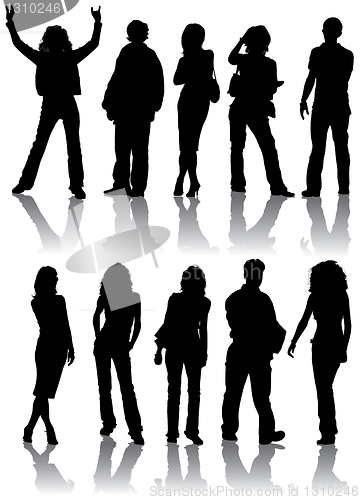 Image of Vector silhouettes man and women