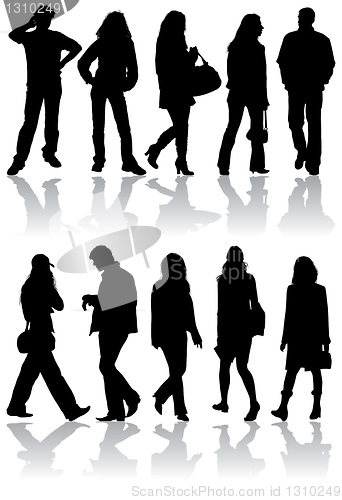 Image of Vector silhouettes man and women