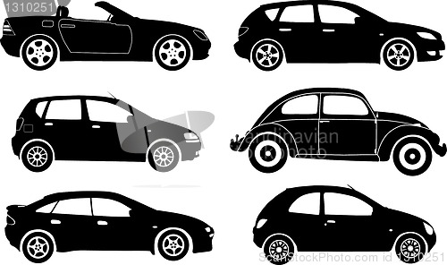 Image of Silhouette cars, vector