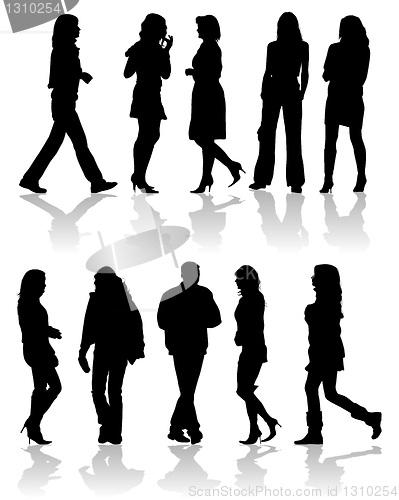 Image of Vector silhouettes man and women
