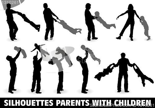 Image of Silhouette Happy Family