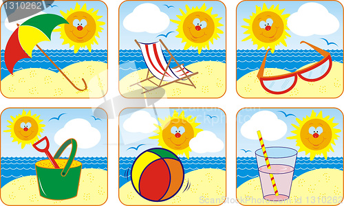 Image of Icon Set Summer & Sun