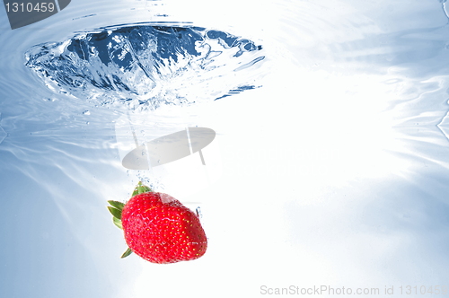 Image of strawberry in water