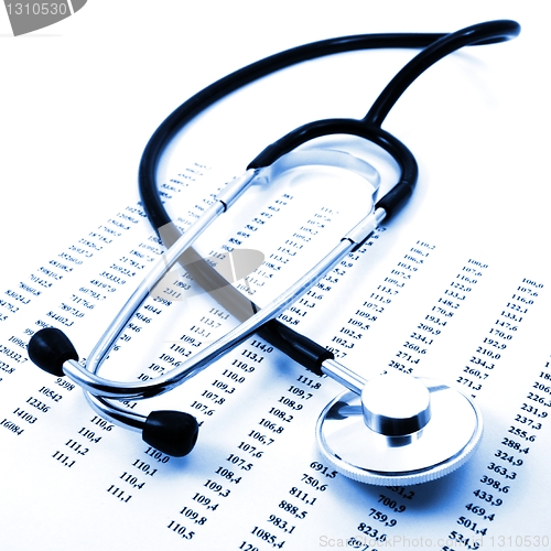 Image of stethoscope and data