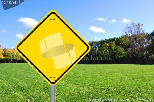 Image of yellow sign blank and empty
