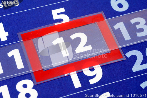 Image of red and blue calendar