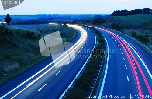 Image of night traffic motion