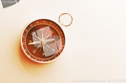 Image of compass and white copyspace