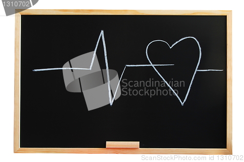 Image of blackboard and heart