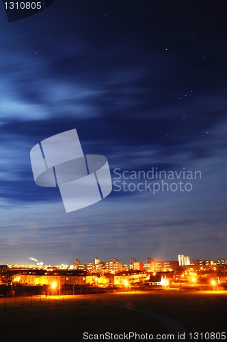 Image of city and sky at night