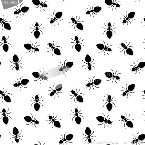 Image of Seamless texture - silhouettes of ants