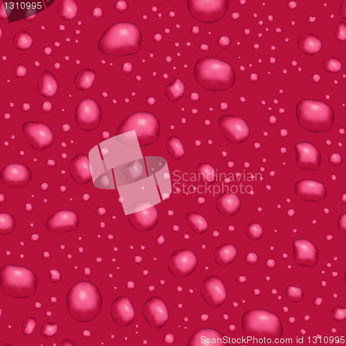 Image of Drops on red background - abstract seamless texture