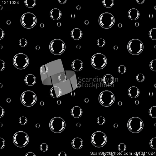 Image of Seamless texture - white bubbles on black