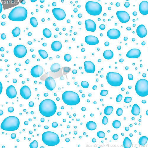 Image of Seamless pattern - blue drops on white background